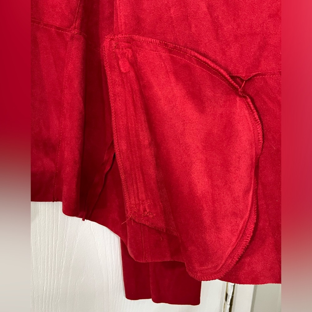 Bagatelle Collection Draped Faux Suede Red Jacket Size Large - Picture 5 of 9